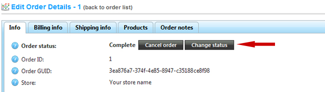 NopCommerce change order status